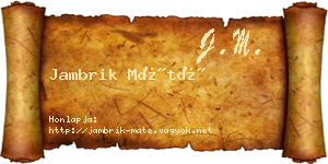 Jambrik Máté névjegykártya
