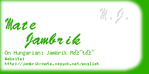 mate jambrik business card